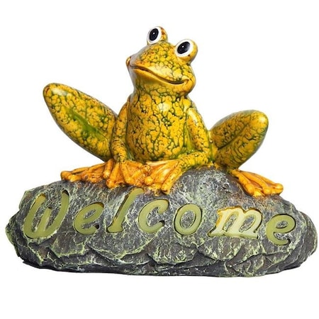 Land & Sea Land & Sea LS918WS12 Hoppy the Frog Welcome Stone; Green LS918WS12